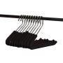 Spring Fever Open End Trouser Hangers, Slack Pant Hanger with Non-Slip Foam Coated (Black, 10 Pack)