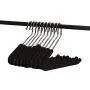 Spring Fever Open End Trouser Hangers, Slack Pant Hanger with Non-Slip Foam Coated (Black, 10 Pack)