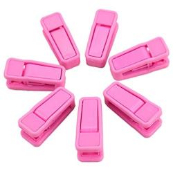 JETEHO 30Pcs Plastic Baby Hanger Clips, Slim-line Finger Clips Set for Clothes Hanger or Velvet Hanger (Pink)