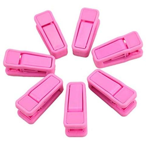 JETEHO 30Pcs Plastic Baby Hanger Clips, Slim-line Finger Clips Set for Clothes Hanger or Velvet Hanger (Pink)
