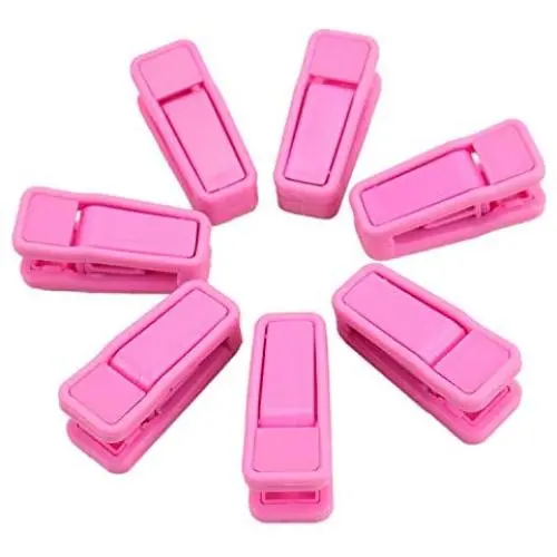 JETEHO 30Pcs Plastic Baby Hanger Clips, Slim-line Finger Clips Set for Clothes Hanger or Velvet Hanger (Pink)