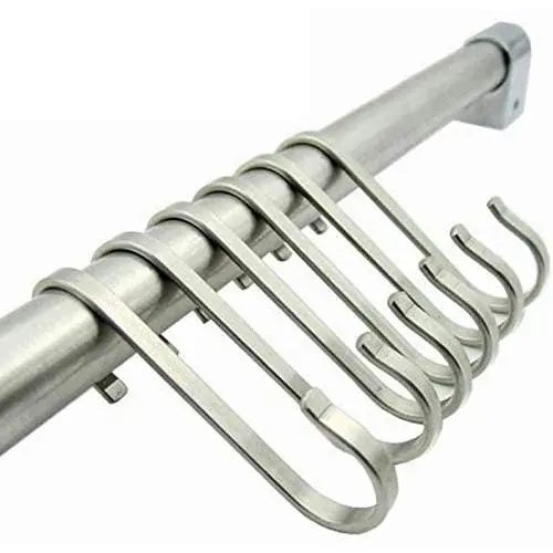 S Shaped Hooks, Kitchen Stainless Steel Metal S Hanging Hooks, Heavy Duty Flat 6 Pack Set Metal Multipurpose Hooks Food for Butcher Meats, Organizing Utensils S Shaped Hooks, Kitchen Stainless Steel Metal S Hanging Hooks, Heavy Duty Flat 6 Pack Set Metal Multipurpose Hooks Food for Butcher Meats, Organizing Utensils