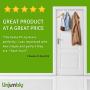 Over The Door Hook Fitting Two Sized Doors, from Unjumbly - 4 Pack - Sturdy Metal Reversible Over Door Hooks (White)