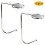 BeautyMood 2PCS Christmas Stocking Holders, Mantel Hooks Hanger Non-Skid Design Christmas Safety Hang Grip Stockings Clip for Party Decoration (Silver)