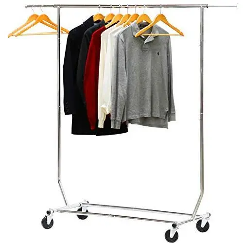 Simple Houseware Supreme Commercial Grade Clothing Garment Rack, Chrome Simple Houseware Supreme Commercial Grade Clothing Garment Rack, Chrome
