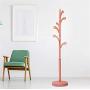 TYM-JKH Hanger Simple Floor Coat Rack Vertical Metal Hanger Bedroom Living Room Clothes Rack Simple Warm Pink Floor Hanger