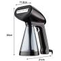 ZZYJYALG Hanging Ironing Machine Plastic Metal Hand-held Transparent Water Tank Clothes Household Large-Capacity High-Temperature Ironing Travel Cotton Portable Bed Sheet Dormitory (Black)