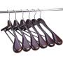 Nature Smile 16.15(41CM) Ladies Wooden Suit Hangers - 6 Pack - Wood Coat Hangers,Jacket Outerwear Shirt Hangers,360 Degree Swivel Hooks & Anti-Slip Bar with Screw. (Mahogany)