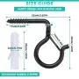 OUTCREATOR 20 Pack Q Hanger Screw Hooks,Outdoor String Light Hooks,Easy Release,for Outdoor Wire and Fairy Lights,Plants,Wind Chimes,Decoration Hanging,Safety Buckle Design OUTCREATOR 20 Pack Q Hanger Screw Hooks,Outdoor String Light Hooks,Easy Release,for Outdoor Wire and Fairy Lights,Plants,Wind Chimes,Decoration Hanging,Safety Buckle Design