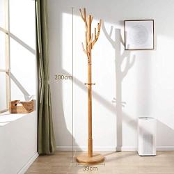 Cxjff Floor Standing Coat Rack 12 Hooks Round Base Easy Install Clothes Hat Hanger Creative, 4 Colors (Color : Natural 2)