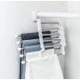 5pcs Random Color Fashion 5 in 1 Pant Rack Shelves Stainless Steel Clothes Hangers Multi-Functional Wardrobe Magic Hanger Decoration