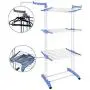 Berill Foldable 3 Tier Clothes Drying Rack Laundry Dryer Hanger Compact Storage Steel Indoor Outdoor