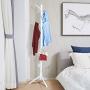 Salafey Wooden Coat Rack Free Standing,8 Hooks White Coat Hat Tree Standing Hanger Tree for Coat Hats Handbags Clothes,Easy Assembly