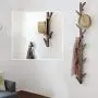 yazi Eco-Friendly Bamboo 6 Branches Wall Hanging Hooks Coat Rack Bag Clothes Hanger Vintage Brown