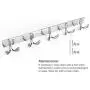 OUNONA Wall Mount Hook Rack, Stainless Steel Coat Rack Coat Hooks with 5 Heavy Duty Hanger Hooks, Hook Rail for Towel Bag Clothes, 17.32-Inch