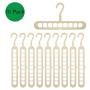 nivimo Plastic Clothes Hangers 9 Holes Branch Space Saving,Premium Clothing Hangers-10 Pack (Beige)