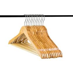 Neaties Natural and Safe Bamboo Wood Hangers Natural Finish, 12pk