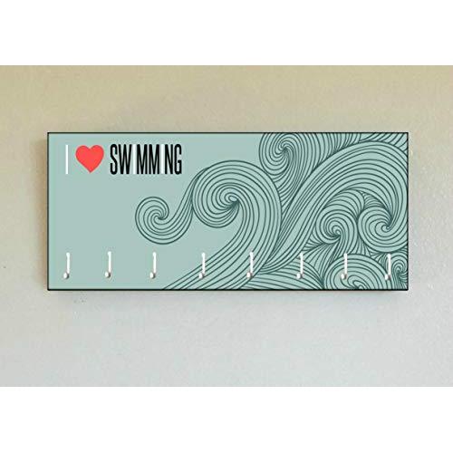 Race Medal Holder/Running Medal Hanger I LOVE SWIMMING Customization Available