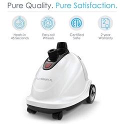 Pure Enrichment PureSteam XL Standing Steamer - Fast Heating, 1500-Watt Upright Fabric Steamer with Half-Gallon Water Tank for 1 Hour Continuous Steaming - Includes Garment Hanger and Fabric Brush