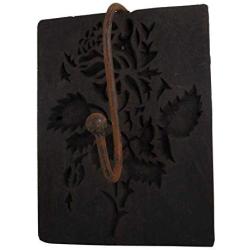 Indianshelf Handmade 1 Artistic Vintage Brown Wooden Block Wall Hooks Hangers/Clothes Hooks Wall Mount
