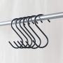 60 Pack 3.5 Inches Heavy Duty Black S Hooks Stainless Steel Metal S Shaped Hooks for Kitchen Bathroom Garden Workshop