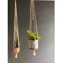 Vintage style macrame plant hanger, vintage pattern plant hanger with wood beads