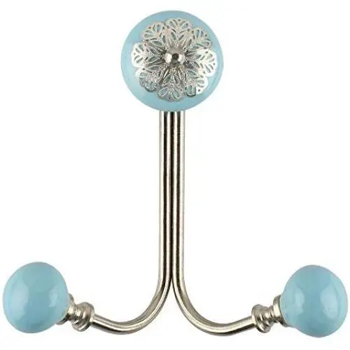 Indianshelf Handmade 1 Artistic Vintage Turquoise Iron Strewn Flat Rail Hooks Hangers/Coat Hooks Hardware Indianshelf Handmade 1 Artistic Vintage Turquoise Iron Strewn Flat Rail Hooks Hangers/Coat Hooks Hardware