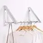Jerrybox Retractable Clothes Hanger Rack, Adjustable Wall Mounted Aluminum Alloy Hanger for Living Room, Bathroom, Bedroom and Office (Double) Jerrybox Retractable Clothes Hanger Rack, Adjustable Wall Mounted Aluminum Alloy Hanger for Living Room, Bathroom, Bedroom and Office (Double)