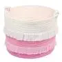 Large Rope Basket ? 16x13 Pink Decorative Woven Basket for Toys, Blankets, or Laundry, Cute Tassel Decor for Baby & Girl - Home Storage Container Large Rope Basket ? 16x13 Pink Decorative Woven Basket for Toys, Blankets, or Laundry, Cute Tassel Decor for Baby & Girl - Home Storage Container