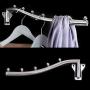 shlutesoy Stainless Steel Wall Mount Clothes Hanger Rack Hook Swing Arm Ball Rotary Holder - 1