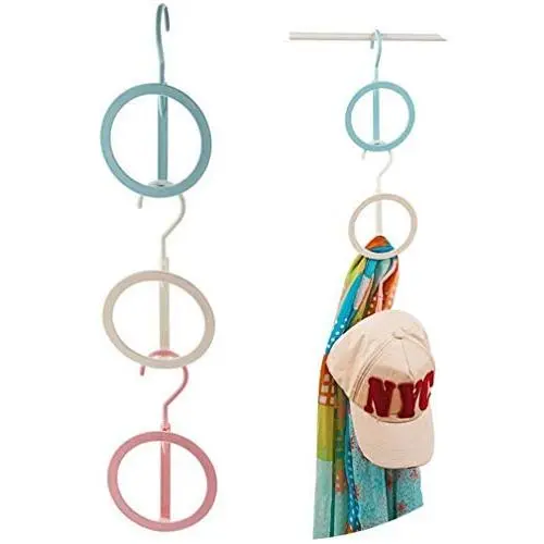 JK Home 3pcs Hanger Clothes Stand Set Creative Plastic Storage Rack Home Decoration Random Color