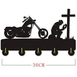 Xigeapg Biker Praying at Cross Motorcycle Wall Hook for Clothes Bag Keyring Hanger Motorbike Riders Motorcyclist