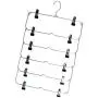 LOVIVER 2/Set Skirt Hangers 6 Tier Pants Hanger with Adjustable Clips Durable Metal Pant Hangers Space Saving for Pants Skirts Clothes and More -Black & Blue LOVIVER 2/Set Skirt Hangers 6 Tier Pants Hanger with Adjustable Clips Durable Metal Pant Hangers Space Saving for Pants Skirts Clothes and More -Black & Blue