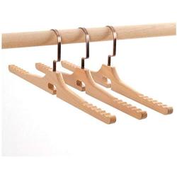 DNJKSA 5 Pcs 48cm Adult Solid Wood Trousers Rack Solid Wood Multifunctional Clothes Hanger for The Household Non-Slip Trousers Clips
