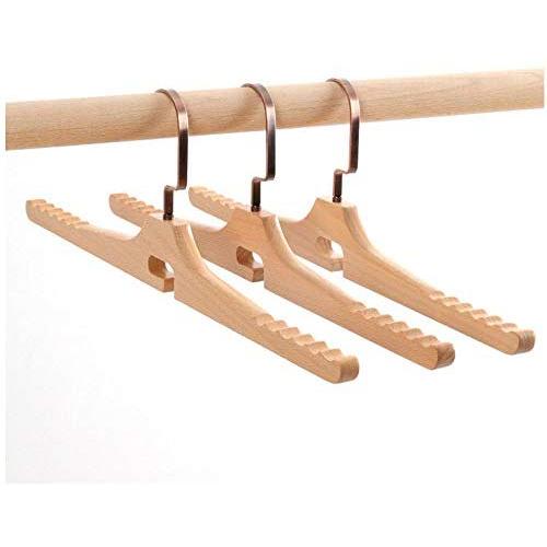 DNJKSA 5 Pcs 48cm Adult Solid Wood Trousers Rack Solid Wood Multifunctional Clothes Hanger for The Household Non-Slip Trousers Clips