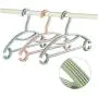 10pcs Colorful Hanger Trousers Clothes Outdoor Non-Slip Children Kids Baby Arc Hook Rack Drying Clothes Portable Plastic Tool Random Color