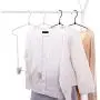 3PCS Outfit Hanger Adult Clothes Hanger Space Saving with Non-Marking Clip Metal Hanger Closet Organizer (3PCS,Beige)