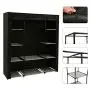 Homebi Clothes Closet Portable Wardrobe Durable Clothes Storage Organizer Non-Woven Fabric Cloth Storage Shelf with Hanging Rod and 10 Shelves for Extra Storage, 59.05" W x 17.72" D x 65.4" H (Black) Homebi Clothes Closet Portable Wardrobe Durable Clothes Storage Organizer Non-Woven Fabric Cloth Storage Shelf with Hanging Rod and 10 Shelves for Extra Storage, 59.05" W x 17.72" D x 65.4" H (Black)