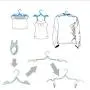 Travel Hangers Folding Hangers with 8 Clips Portable Clothes Hangers, Non-Slip, Lightweight for Home and Travel, 4 PCS