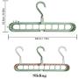 Magic Clothes Hanger, Hanger Slip Rotation, Sliding Folding Hanger, Hanger Space-Saving Storage Closet with Adult/Child Standard Plastic Hanger Hole 9