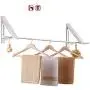 GGYDD Expandable Metal Wall Mount Drying Rack, Heavy Duty Folding Clothes Bar, Garment Rack Hanger Double Rail Closet Space Saver-a 32.5cm