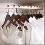 YQ WHJB Wooden Standard Hangers,Retro Crease Free Smooth Finish Clothes Hangers Notched Not-Slip Stripes for Shirt Dress Suit 10 Pack