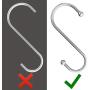 RE-Style S Hooks Kitchen Pot Racks- Hooks 4 inch, Metal+Chrome hook hanger clothes storage rack, Hangers for Kitchen, Bathroom, Garage. Heavy Duty S Shaped 10 Pack