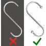RE-Style S Hooks Kitchen Pot Racks- Hooks 4 inch, Metal+Chrome hook hanger clothes storage rack, Hangers for Kitchen, Bathroom, Garage. Heavy Duty S Shaped 10 Pack