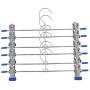 10 Pcs Stainless Steel Trouser Hanger Rack Coat Pants Skirt Hangers Clothes Stand Holder with 2 Adjustable Non-Slip Clips 28cm