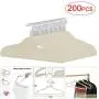 Nova Microdermabrasion No-Slip Velvet Hangers -200 Pack Suit Clothes Hanger Hook Ultra Thin for Shirts Coat, Suit - Space Saving Swivel 360 Degree Beige