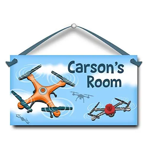 Drones Kids Door Hanger Personalised Quadcopter Name Sign Drones Kids Door Hanger Personalised Quadcopter Name Sign