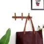 YOYAI Wood Coat Rack Wall Mounted Wall Rack with Hooks Hat Rack Towel Hanger Wood Wall Hooks Hanger with Pegs Entryway Bedroom Bathroom（Black Walnut，3 Hooks）