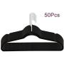 GiODLCE Velvet Hanger (Set of 50) - Ultra -Thin No Slip Velvet Suit Hangers for Men and Women Clothes (Black)
