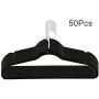 GiODLCE Velvet Hanger (Set of 50) - Ultra -Thin No Slip Velvet Suit Hangers for Men and Women Clothes (Black)